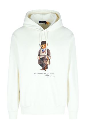 White cotton hoodie RALPH LAUREN | 710980306001WHITE